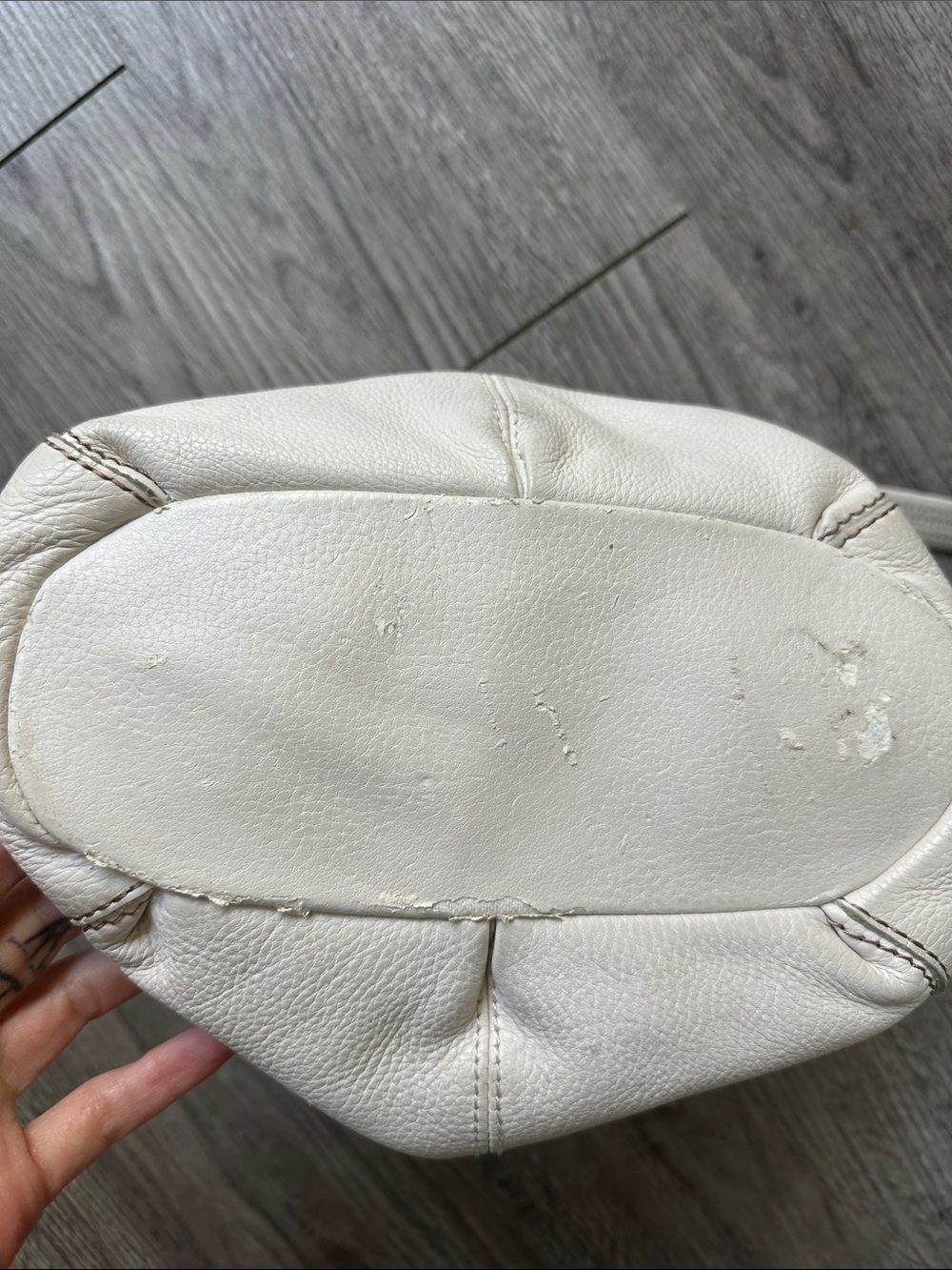 Vintage the sak Cream Leather Hobo Shoulder Bag - Picture 4 of 5